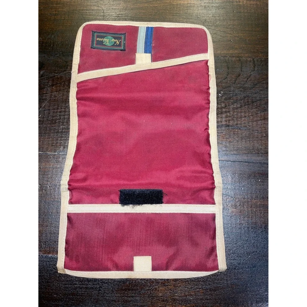New Visions‎ Burgundy Canvas Tri Fold Organizer Wallet Pouch